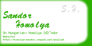 sandor homolya business card